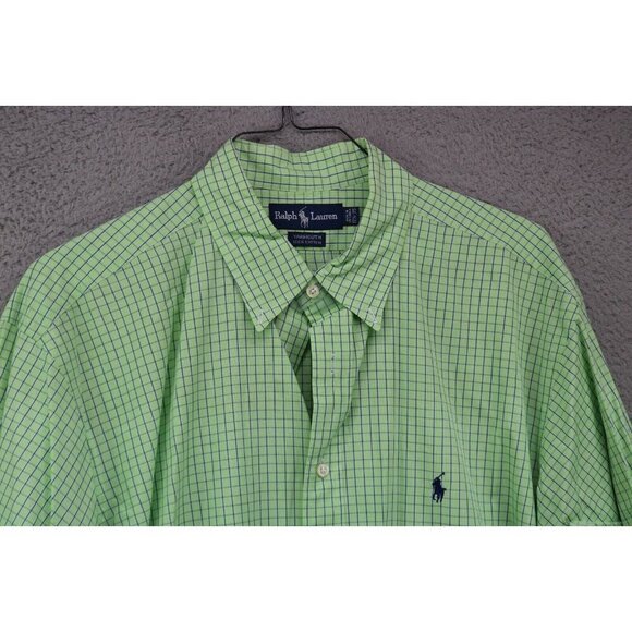 Ralph Lauren Yarmouth Men's Vintage Button Up Long Sleeve Shirt-Size 17 1/2-Y2K - Picture 3 of 6